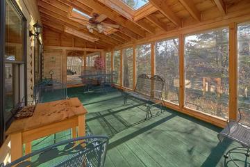 Smoky Mountain Cabin Rental Sunroom Large sunroom in your Smoky Mountain cabin rental.